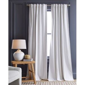Quince Cotton Slub Room Darkening Curtain White 48X108